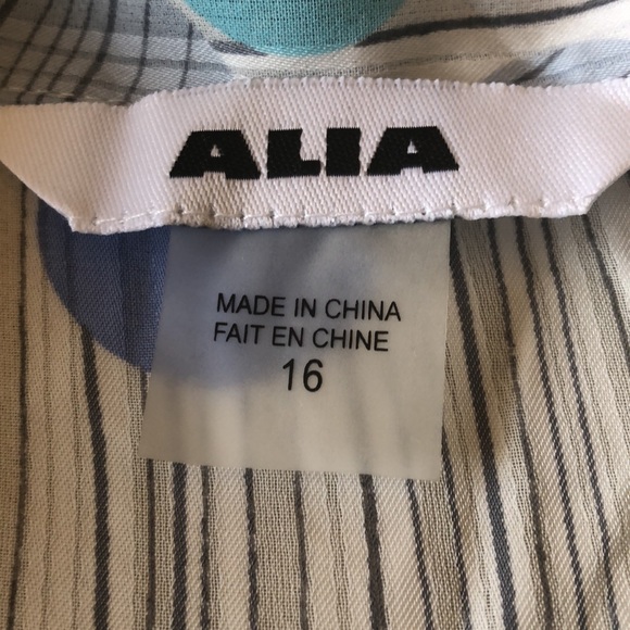 ALIA NWT SIZE 16 WOMEN LONG SLEEVE LONG STYLE BLOUSE GREY/MAUVE/AQUA/WHITE #116 - Picture 3 of 10